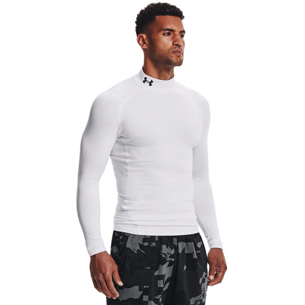 Under Armour Men's ColdGear Compression Mock Shirt - WHITE/BLACK Thumbnail View 1