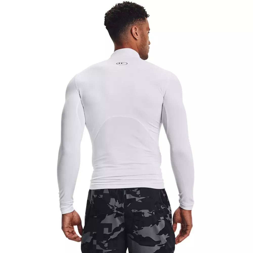 Under Armour Men's ColdGear Compression Mock Shirt - WHITE/BLACK