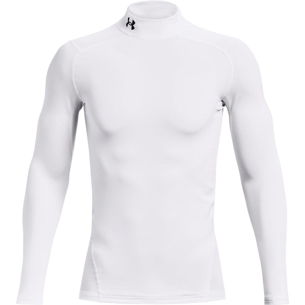 Under Armour Men's ColdGear Compression Mock Shirt - WHITE/BLACK Thumbnail View 4