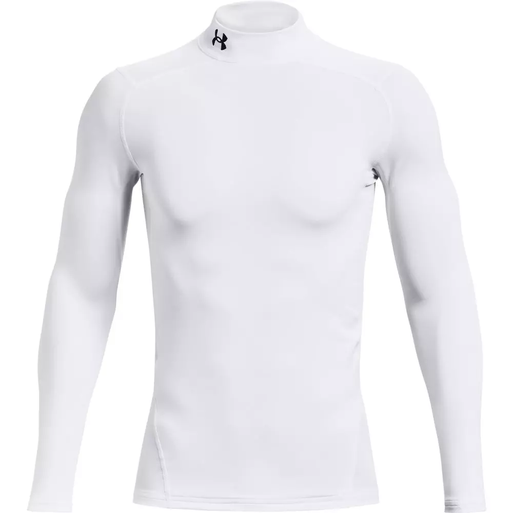 Under Armour Men's ColdGear Compression Mock Shirt - WHITE/BLACK