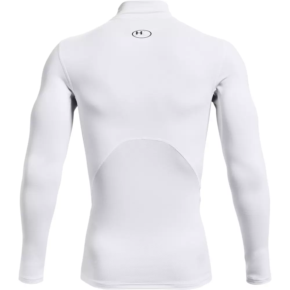 Under Armour Men's ColdGear Compression Mock Shirt - WHITE/BLACK
