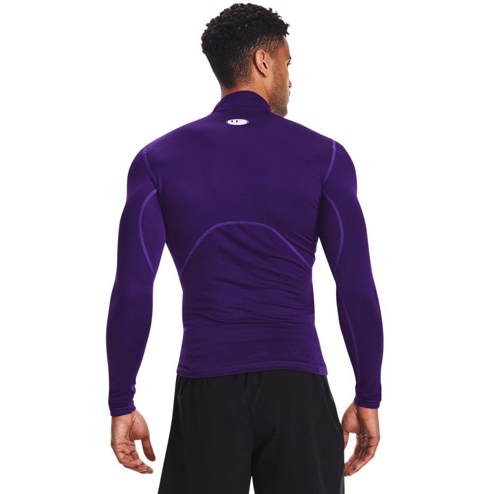 Under Armour Men's ColdGear Compression Mock Shirt - PURPLE/WHITE Thumbnail View 2