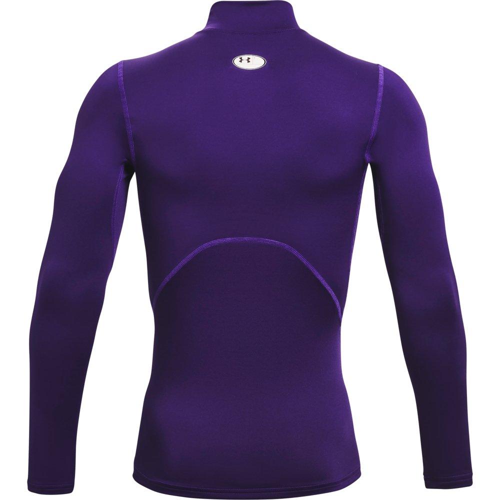 Under Armour Men's ColdGear Compression Mock Shirt - PURPLE/WHITE Thumbnail View 5