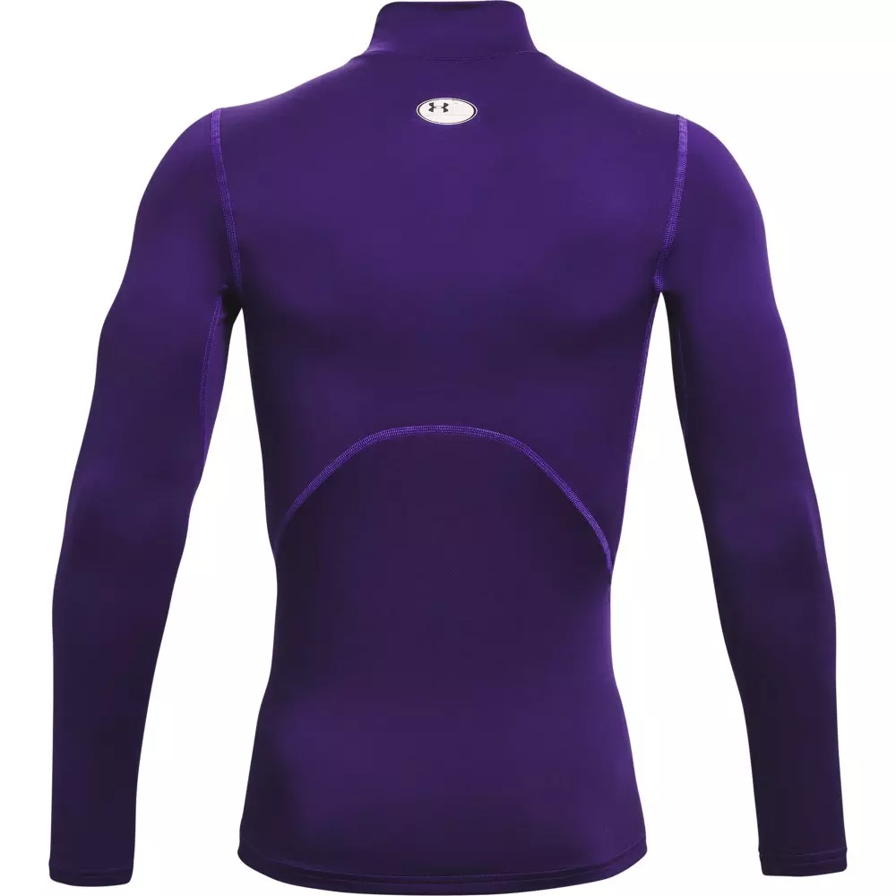 Under Armour Men's ColdGear Compression Mock Shirt - PURPLE/WHITE