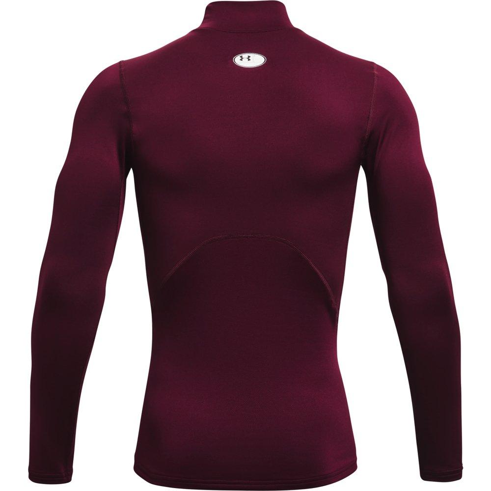 Under Armour Men's ColdGear Compression Mock Shirt - MAROON/WHITE Thumbnail View 5
