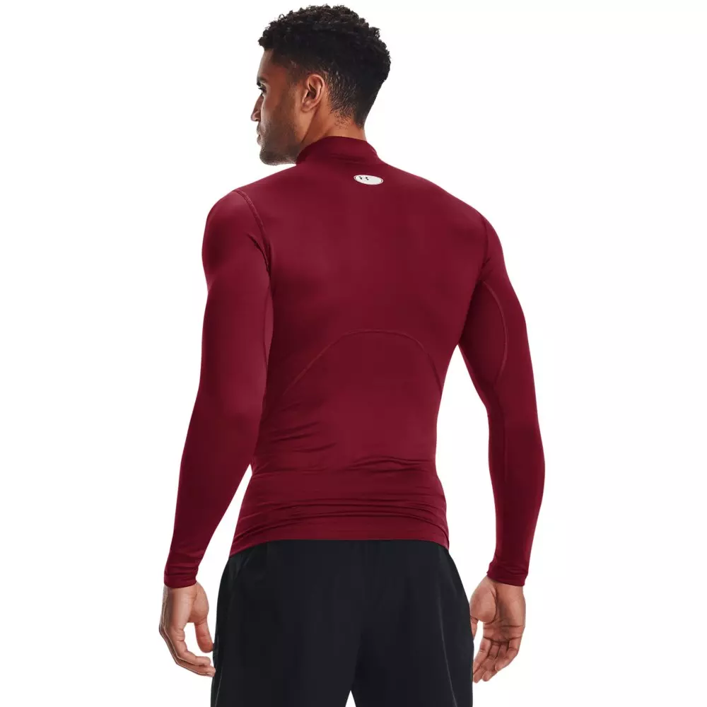 Under Armour Men's ColdGear Compression Mock Shirt - RED/WHITE