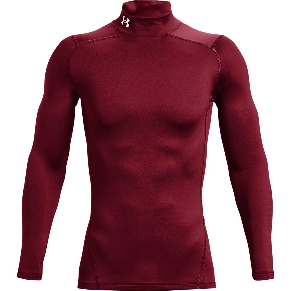 Under Armour Men's ColdGear Compression Mock Shirt - RED/WHITE Thumbnail View 4