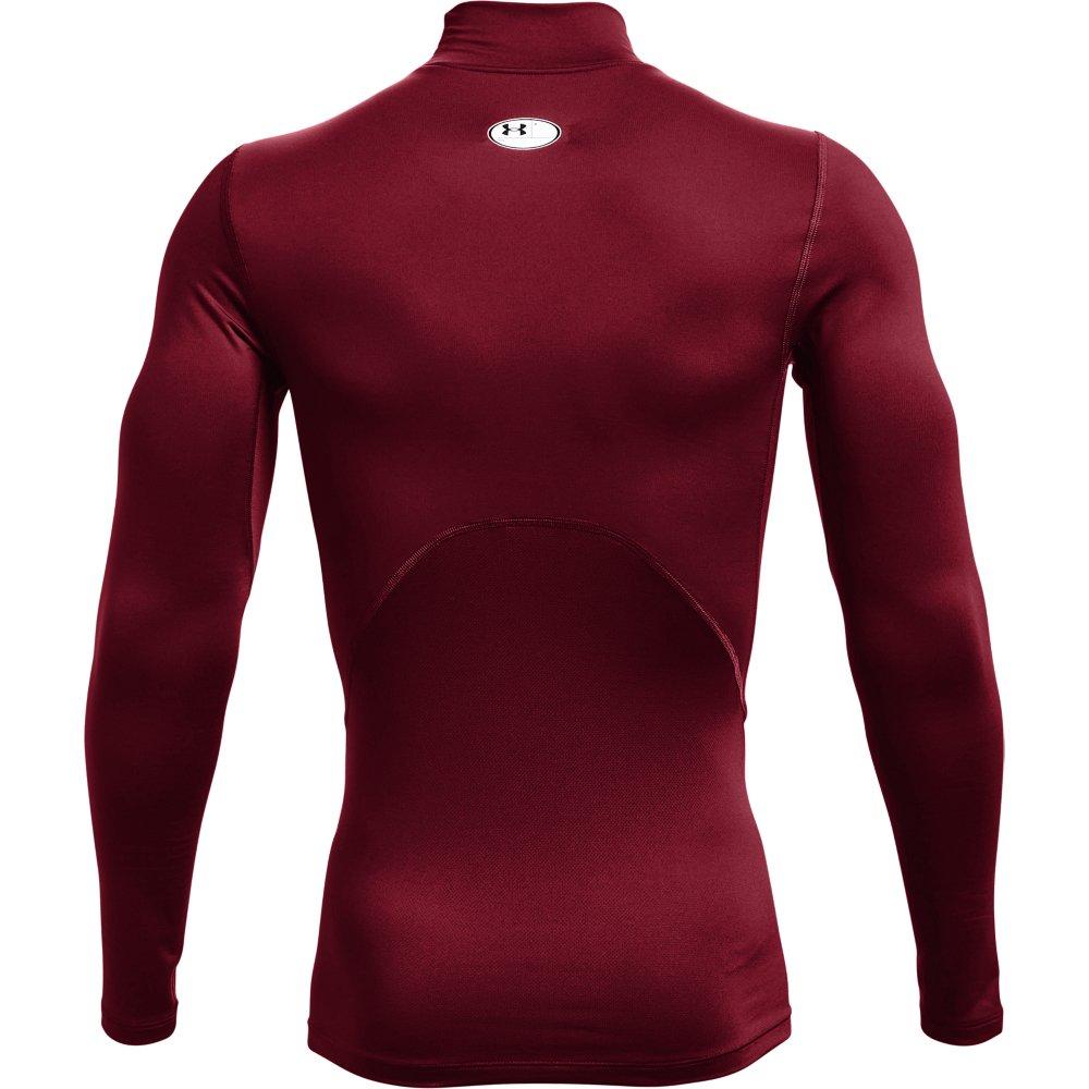 Under Armour Men's ColdGear Compression Mock Shirt - RED/WHITE Thumbnail View 5