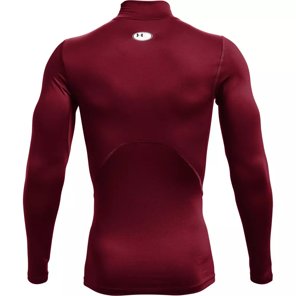 Under Armour Men's ColdGear Compression Mock Shirt - RED/WHITE