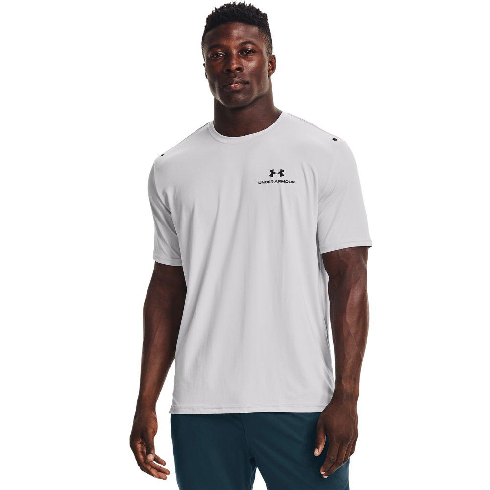 Under Armour Men's RUSH Energy Shirt - LT GREY/BLACK Thumbnail View 1