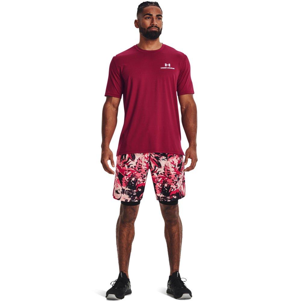Under Armour Men's RUSH Energy Shirt - PINK/WHITE Thumbnail View 5