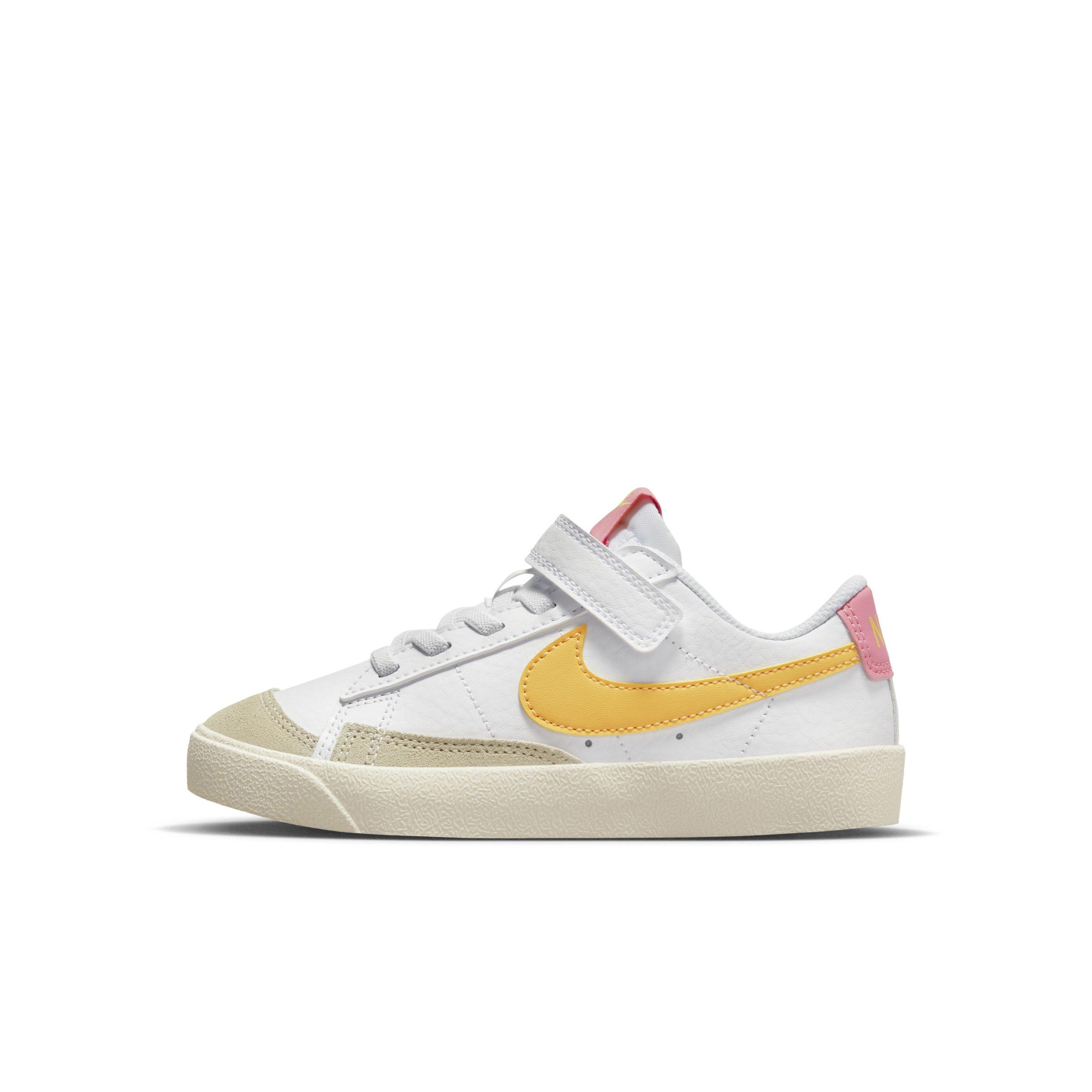 Nike Blazer Low '77 "White/Sail/Laser Orange/Topaz Gold" Preschool Girls' Shoe - WHITE/SAIL/ORANGE/TOPAZ Thumbnail View 2