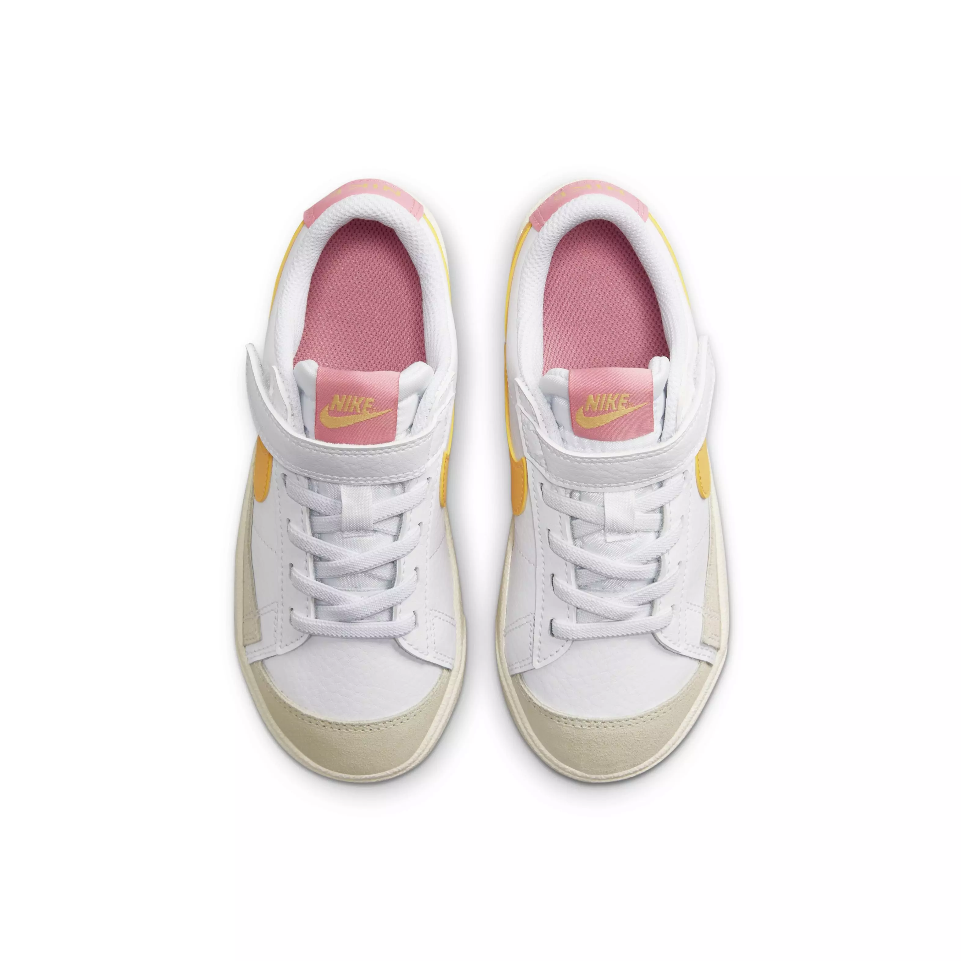 Nike Blazer Low '77 "White/Sail/Laser Orange/Topaz Gold" Preschool Girls' Shoe - WHITE/SAIL/ORANGE/TOPAZ