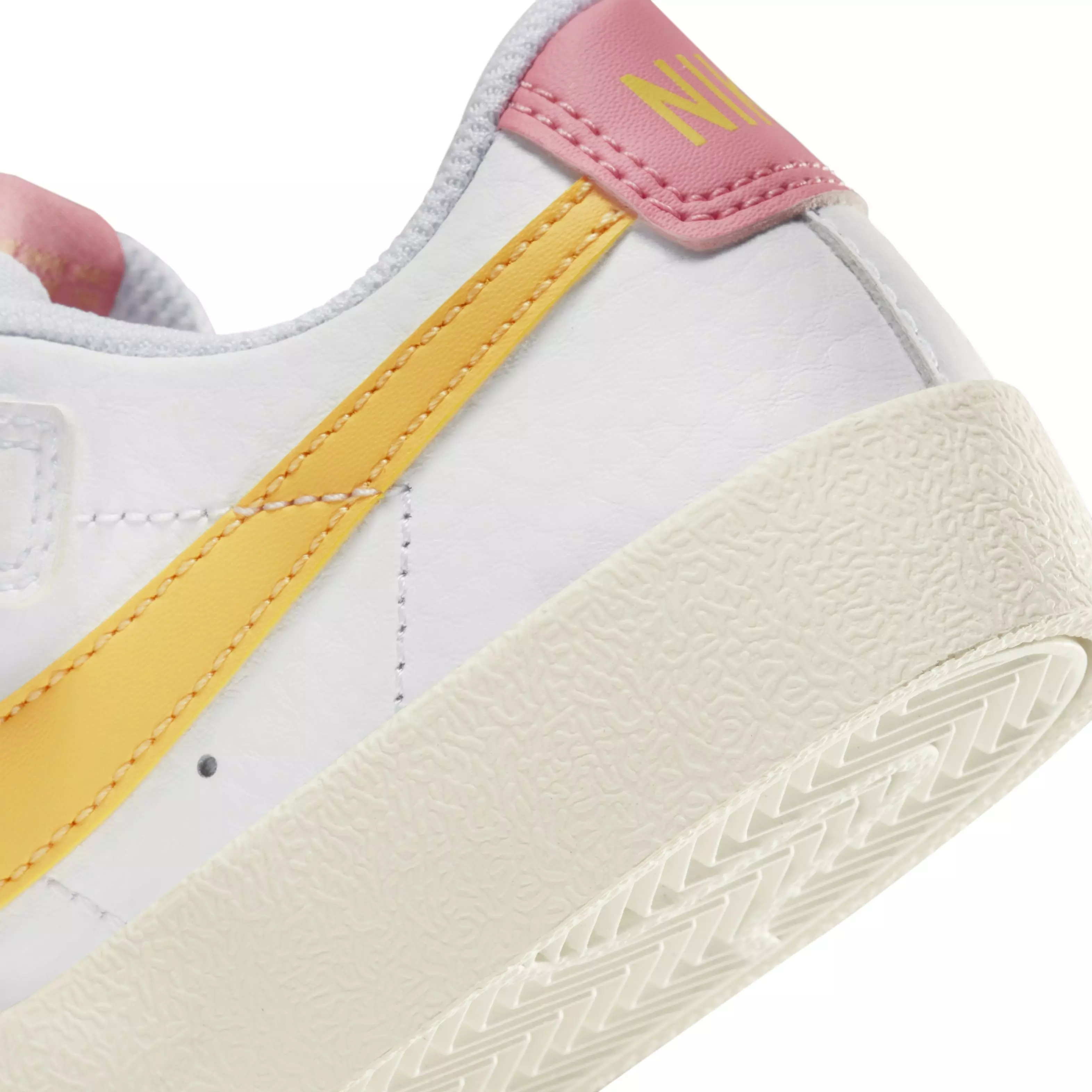 Nike Blazer Low '77 "White/Sail/Laser Orange/Topaz Gold" Preschool Girls' Shoe - WHITE/SAIL/ORANGE/TOPAZ