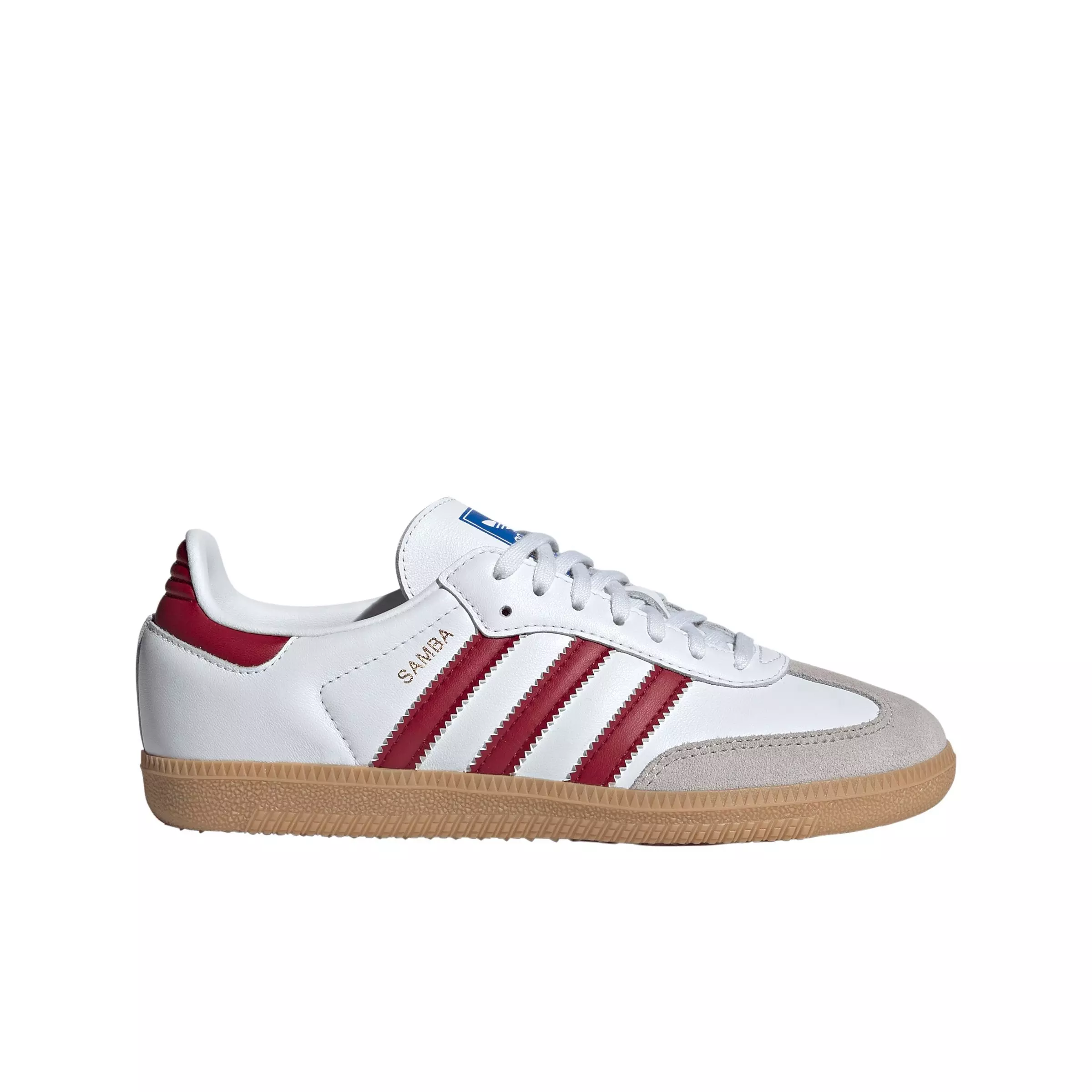 adidas Originals Samba OG "Ftwr White/Collegiate Burgundy/Gum 3" Grade School Boys' Shoe - WHITE/BURGUNDY/GUM