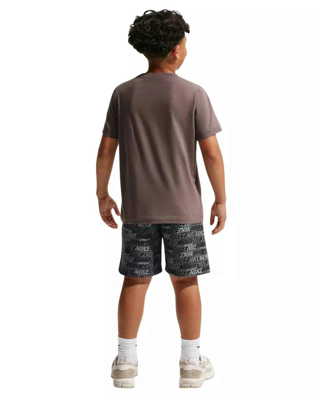 Nike Big Kids' Sportswear Club Fleece French Terry All Over Print Shorts - Black - BLACK