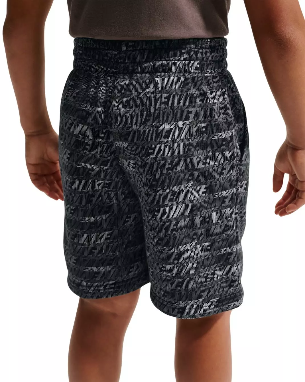 Nike Big Kids' Sportswear Club Fleece French Terry All Over Print Shorts - Black - BLACK