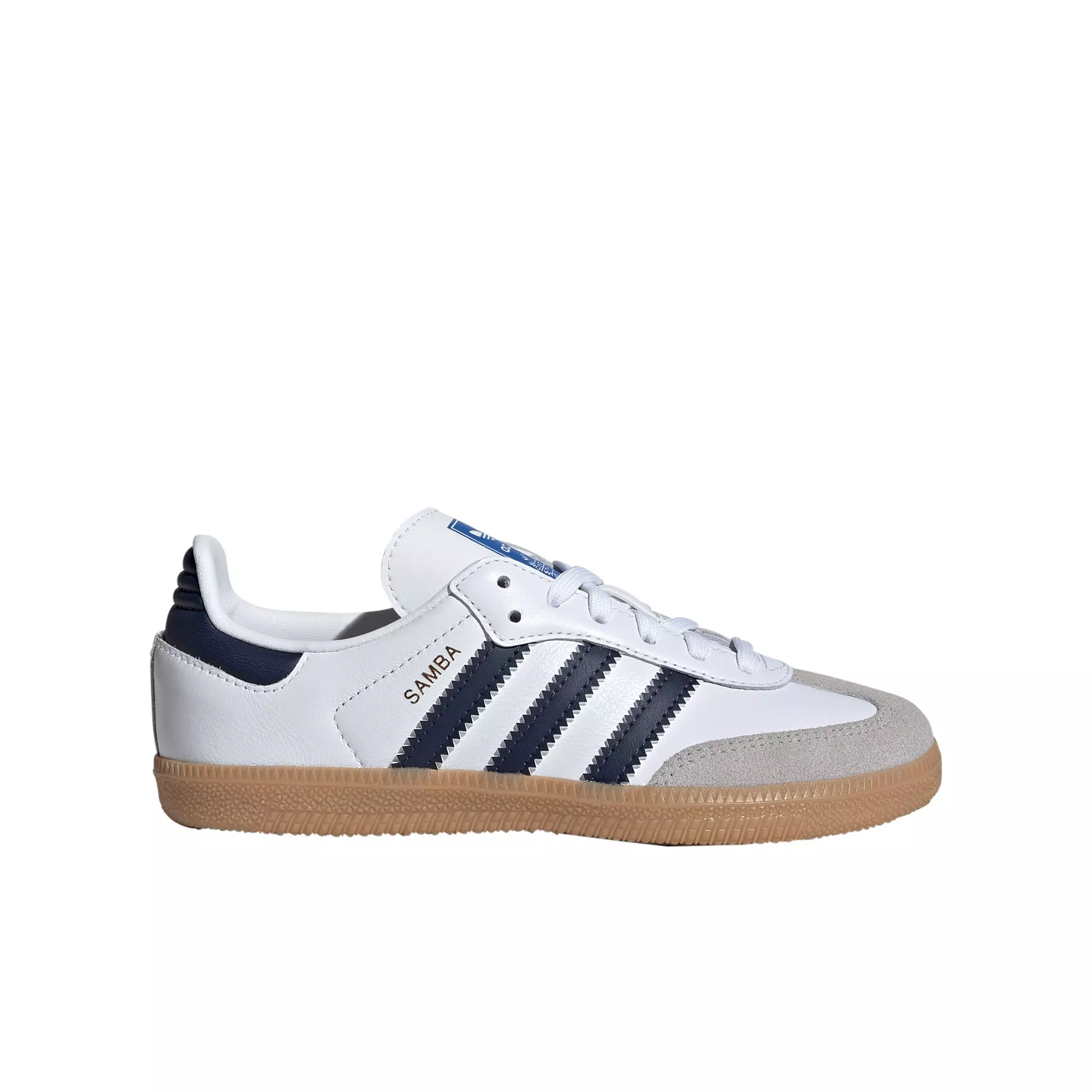 adidas Originals Samba OG "Ftwr White/Night Indigo/Gum 3" Preschool Boys' Shoe - WHITE/INDIGO/GUM