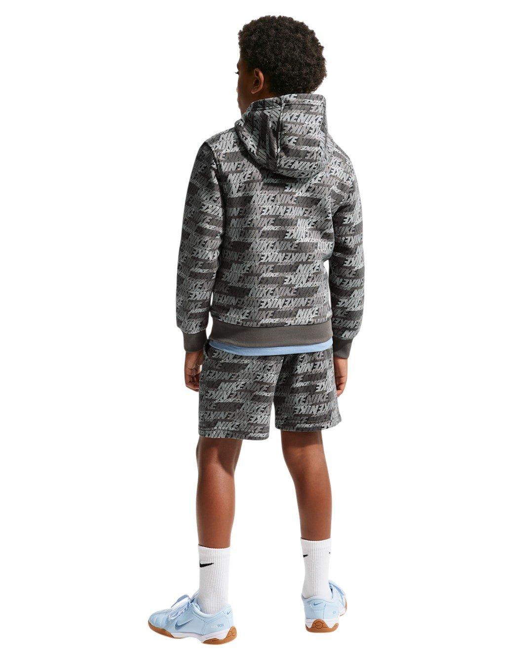 Nike Sportswear Club Fleece French Terry Big Kids' Grey All Over Print Shorts