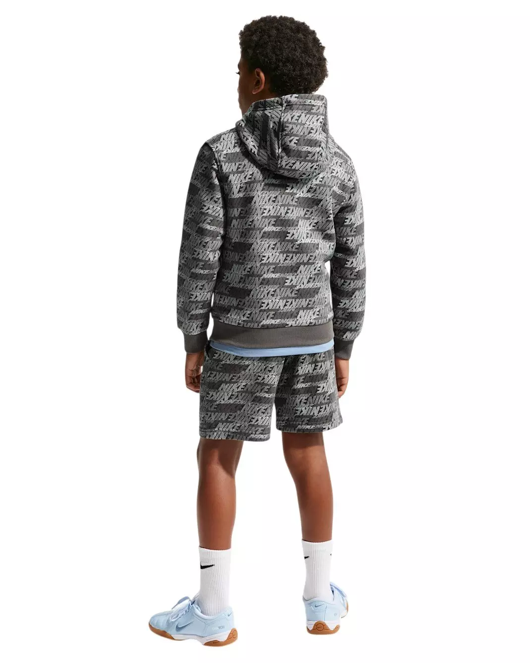 Nike Big Kids' Sportswear Club Fleece French Terry All Over Print Shorts - Grey - GREY