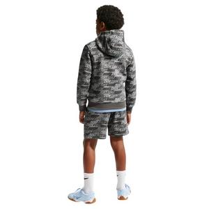 Nike Big Kids' Sportswear Club Fleece French Terry All Over Print Shorts - Grey