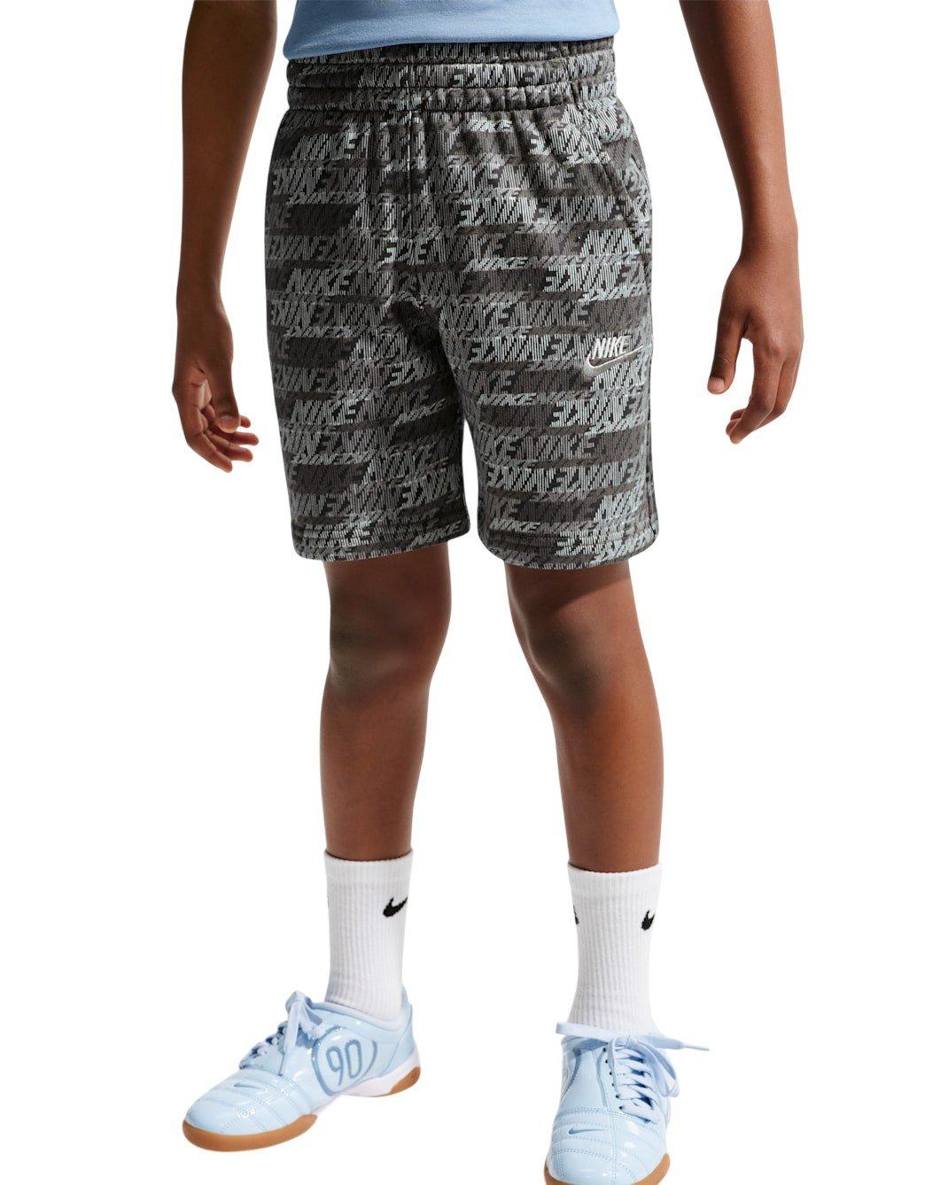 Nike Big Kids' Sportswear Club Fleece French Terry All Over Print Shorts - Grey - GREY Thumbnail View 3