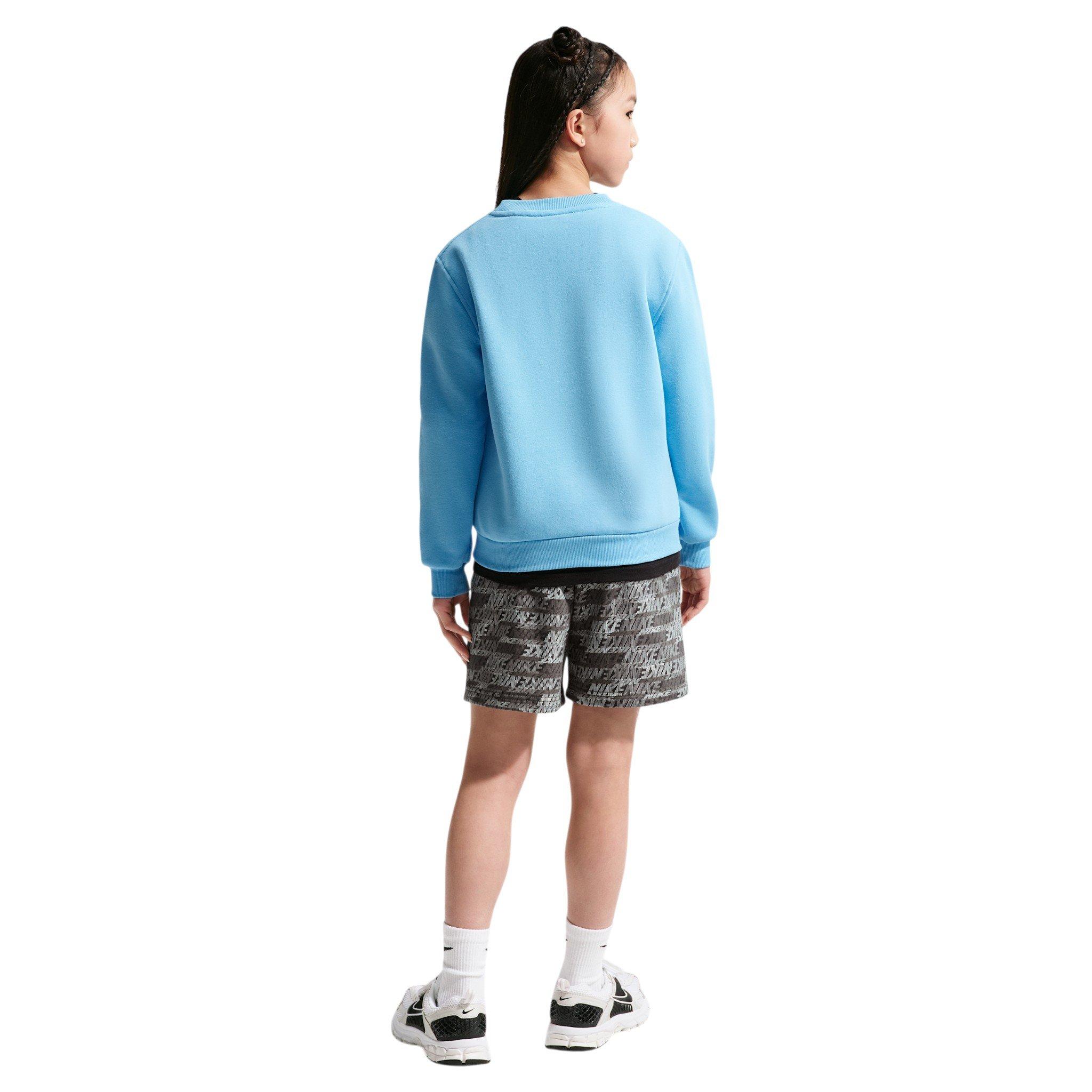 Nike Big Kids' Sportswear Club Fleece French Terry All Over Print Shorts - Grey - GREY Thumbnail View 7
