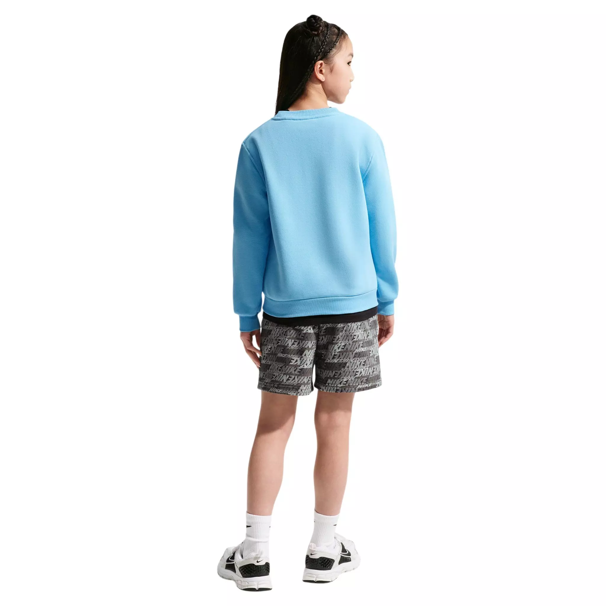 Nike Big Kids' Sportswear Club Fleece French Terry All Over Print Shorts - Grey - GREY