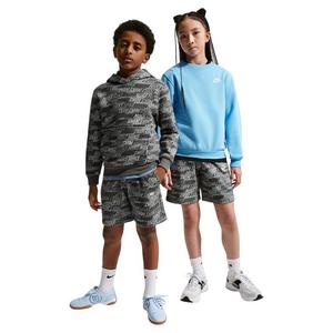 Nike Big Kids' Sportswear Club Fleece French Terry All Over Print Shorts - Grey