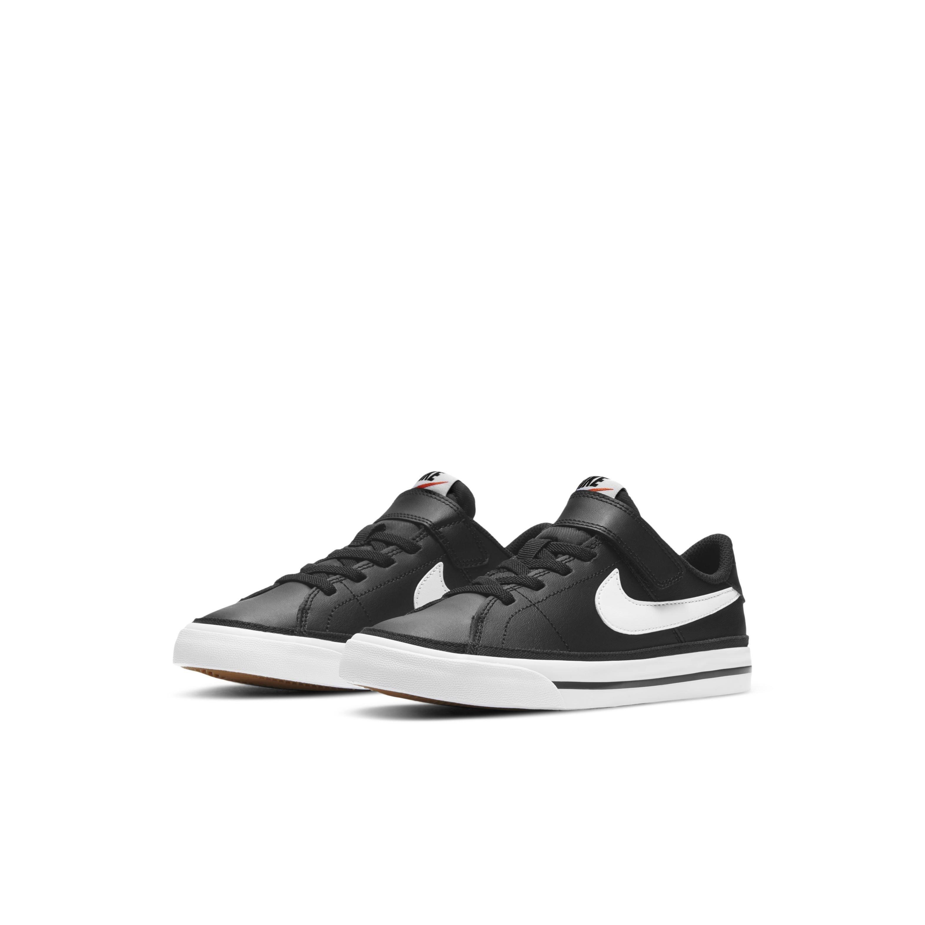 Nike Court Legacy "Black/Gum Light Brown/White" Preschool Boys' Shoe - BLACK/LT BROWN/WHITE Thumbnail View 3
