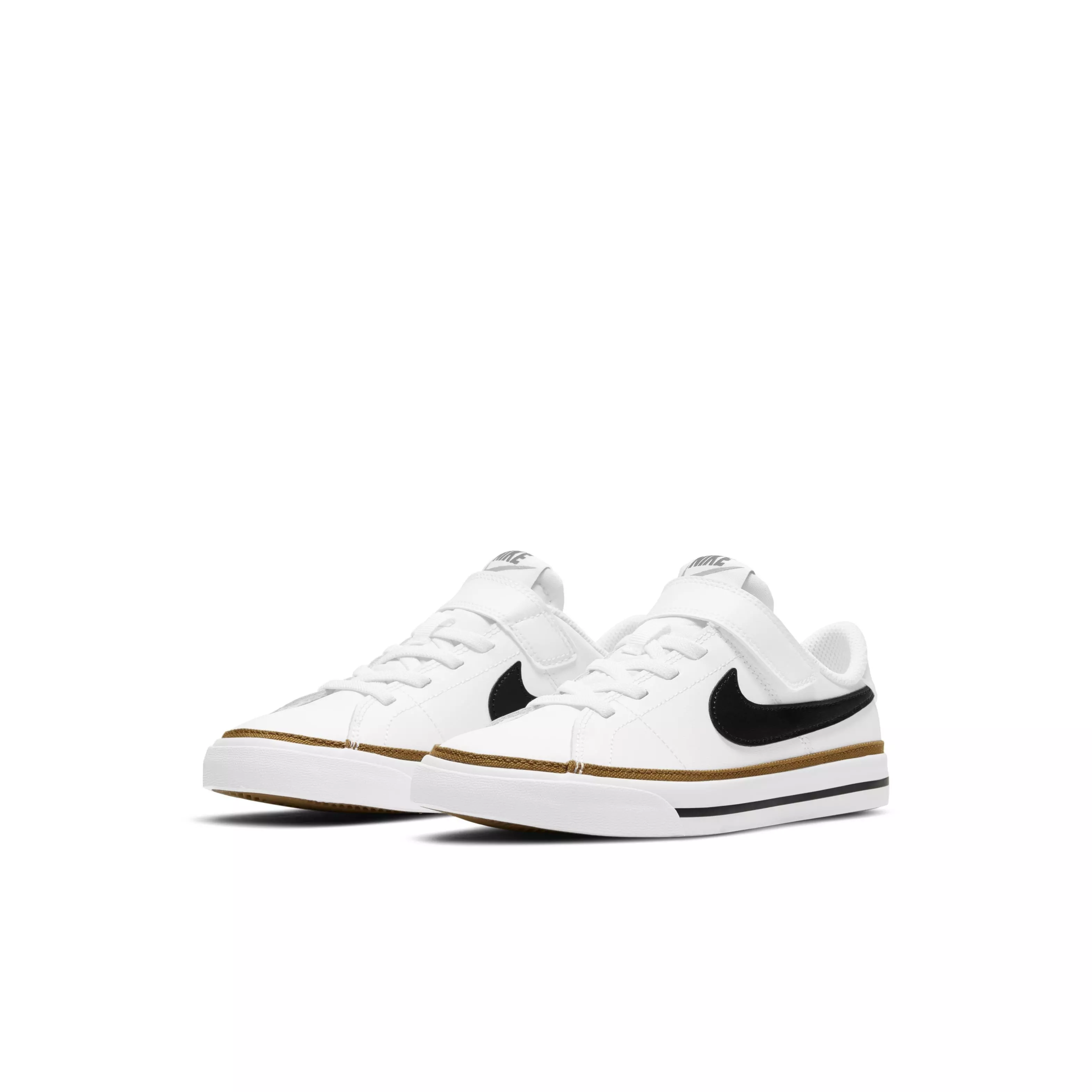 Nike Court Legacy "White/Desert Ochre/Gum Light Brown/Black" Preschool Girls' Shoe - WHITE/DESERT/LT BROWN/BLACK