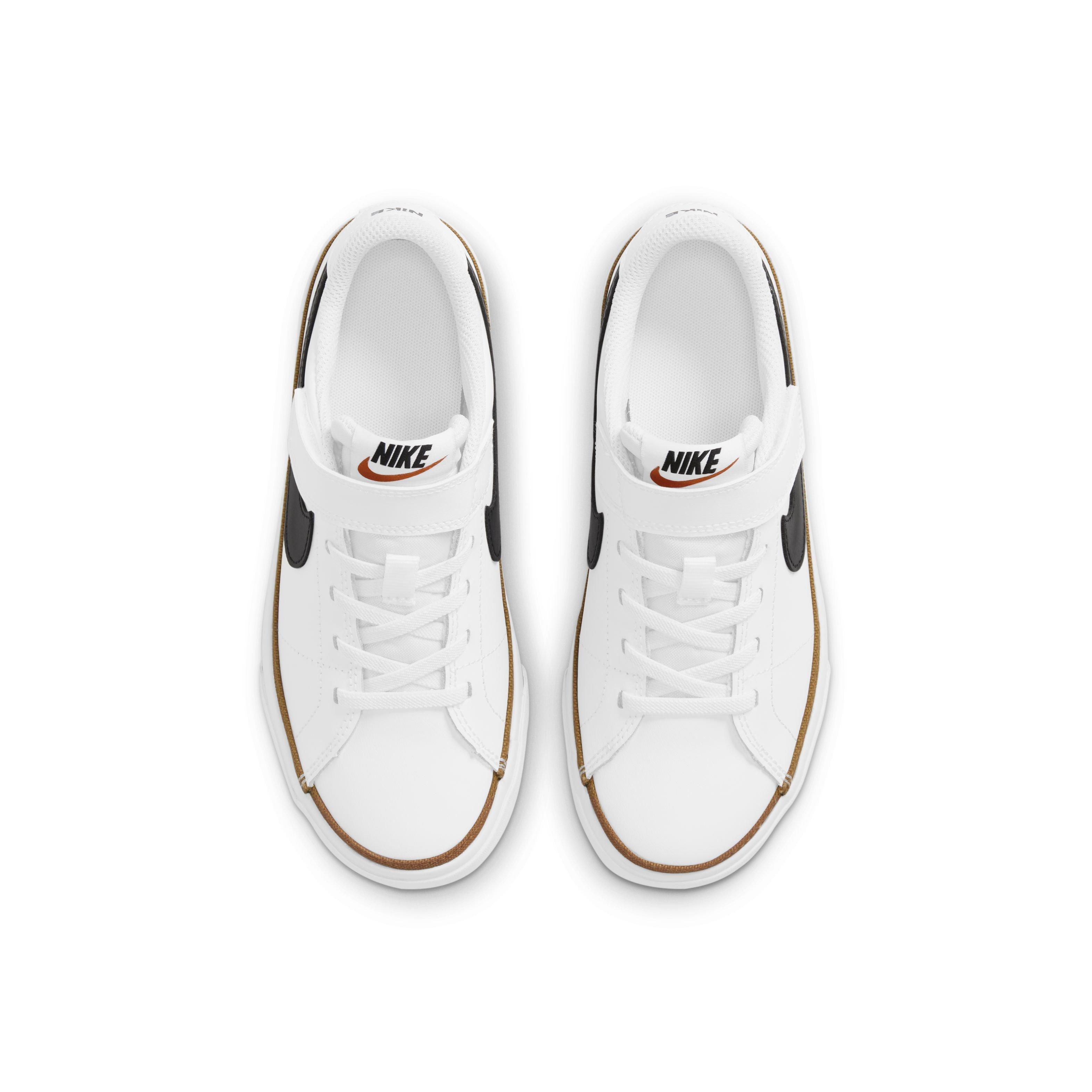 Nike Court Legacy Preschool Girls' "White/Desert Ochre/Gum Light Brown/Black" Shoe