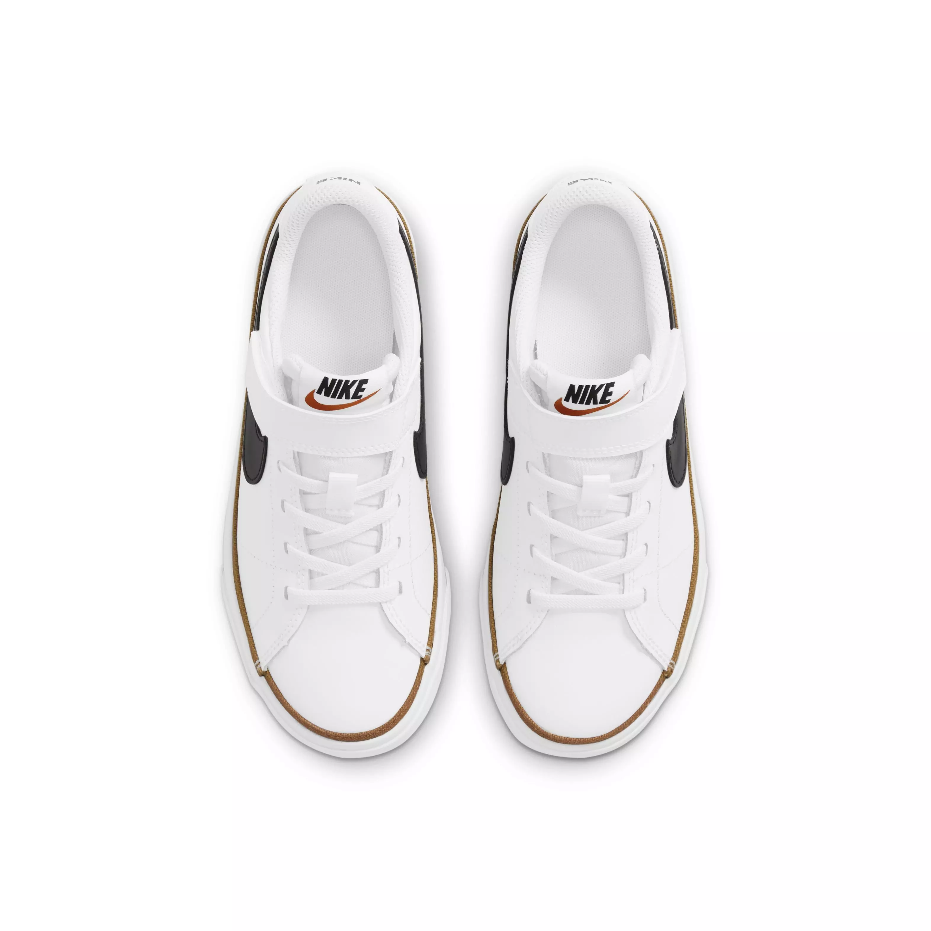 Nike Court Legacy "White/Desert Ochre/Gum Light Brown/Black" Preschool Girls' Shoe - WHITE/DESERT/LT BROWN/BLACK