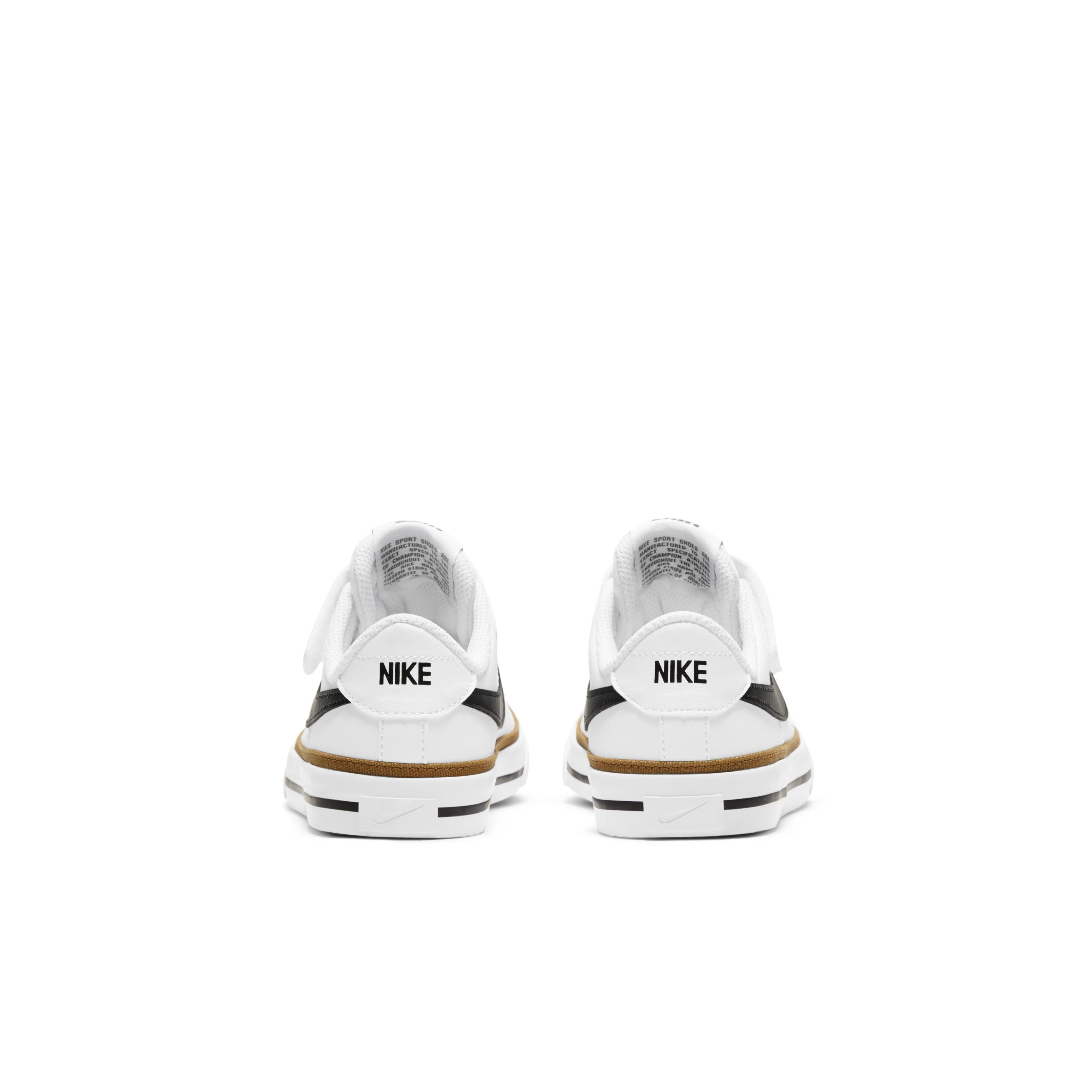 Nike Court Legacy Preschool Girls' "White/Desert Ochre/Gum Light Brown/Black" Shoe