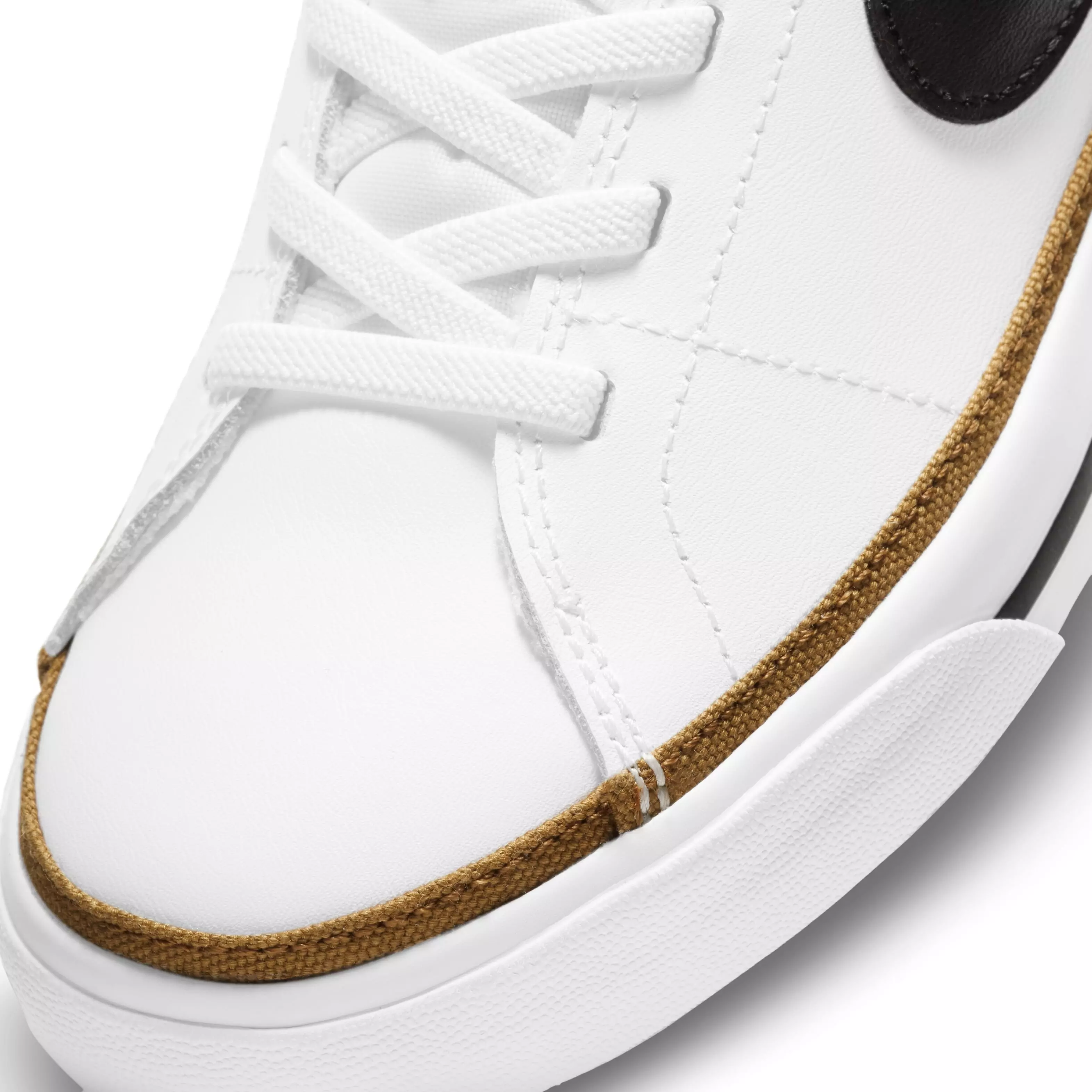 Nike Court Legacy "White/Desert Ochre/Gum Light Brown/Black" Preschool Girls' Shoe - WHITE/DESERT/LT BROWN/BLACK