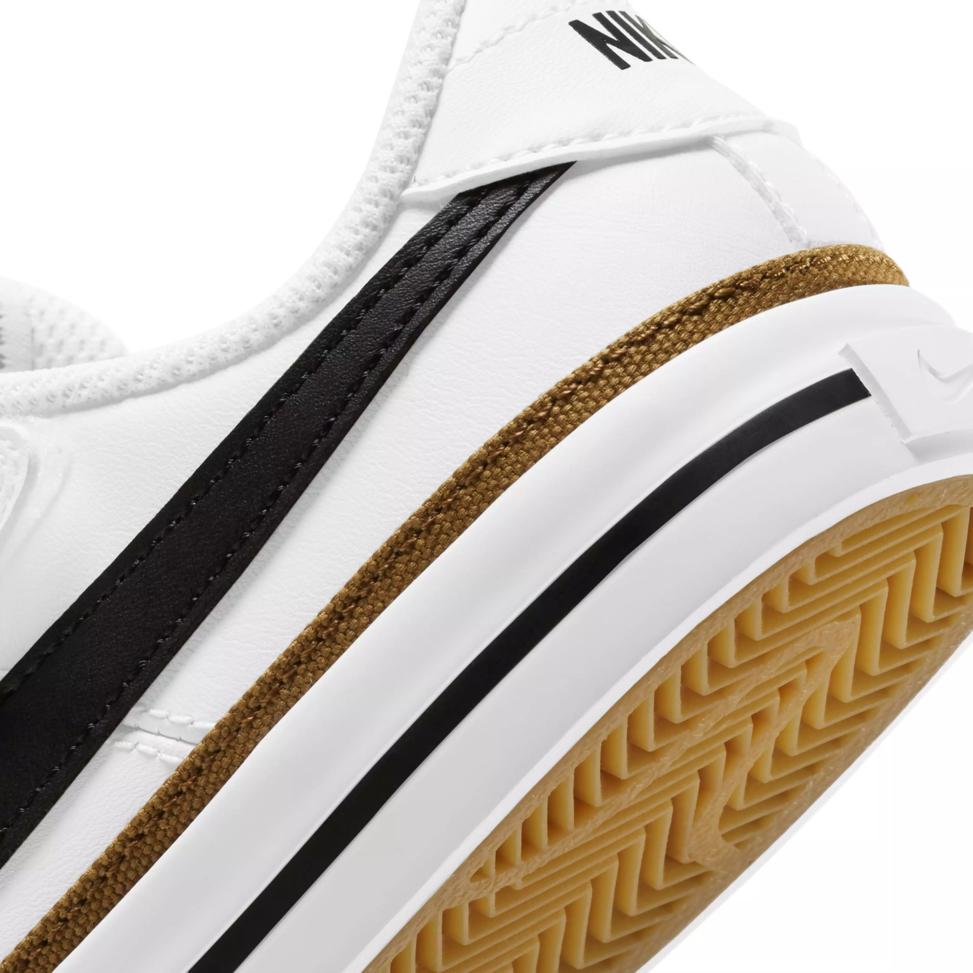 Nike Court Legacy "White/Desert Ochre/Gum Light Brown/Black" Preschool Girls' Shoe - WHITE/DESERT/LT BROWN/BLACK