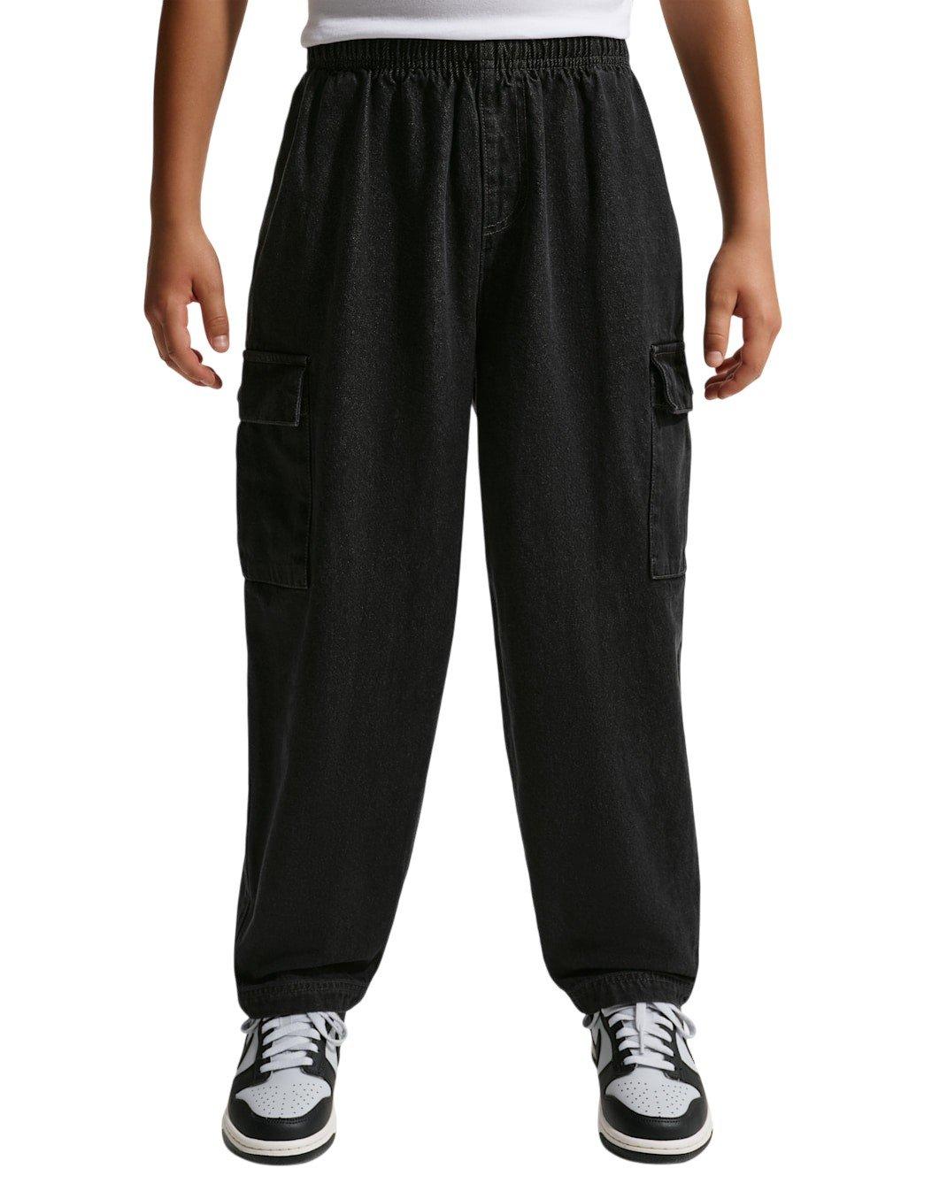 Nike Big Kids' Sportswear Collection Black Wash Denim Cargo Pants - BLACK Thumbnail View 3