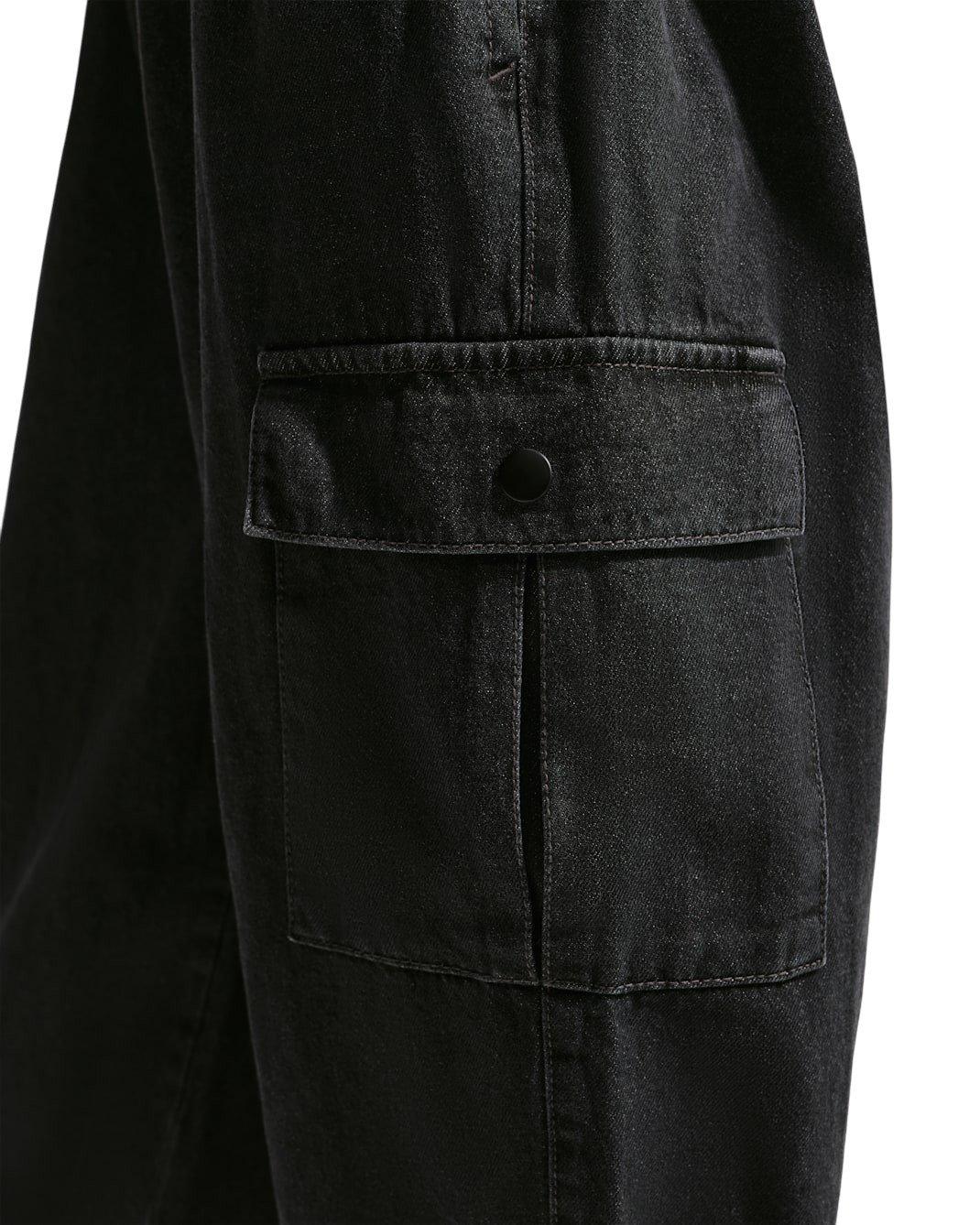 Nike Big Kids' Sportswear Collection Black Wash Denim Cargo Pants - BLACK Thumbnail View 6