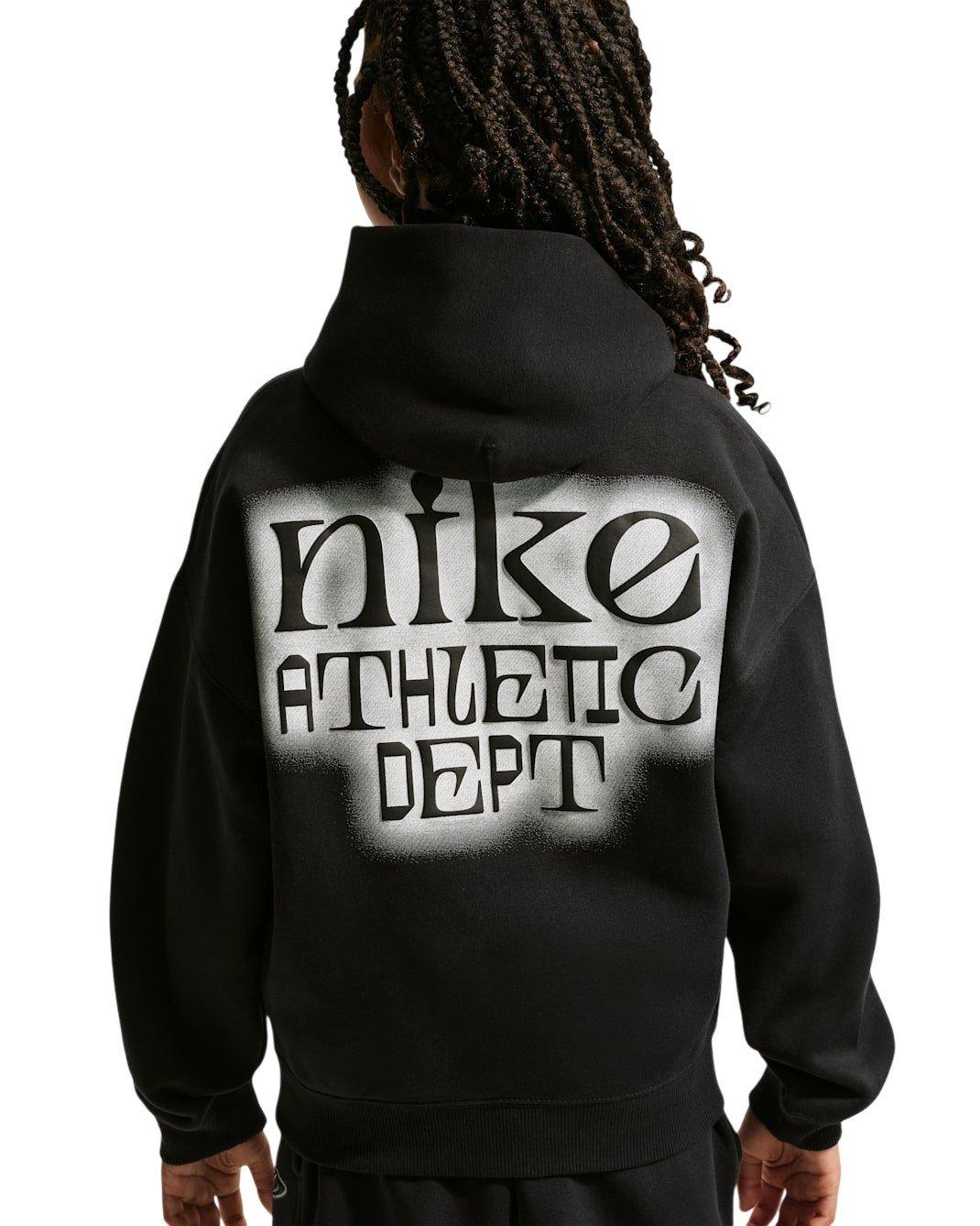 Nike Big Kids' Sportswear Club Fleece Oversized Hoodie - Black - BLACK Thumbnail View 2