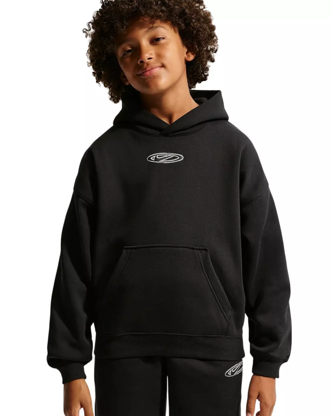 Nike Big Kids' Sportswear Club Fleece Oversized Hoodie - Black - BLACK