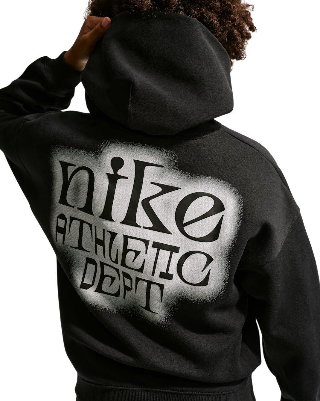 Nike Big Kids' Sportswear Club Fleece Oversized Hoodie - Black - BLACK Thumbnail View 4
