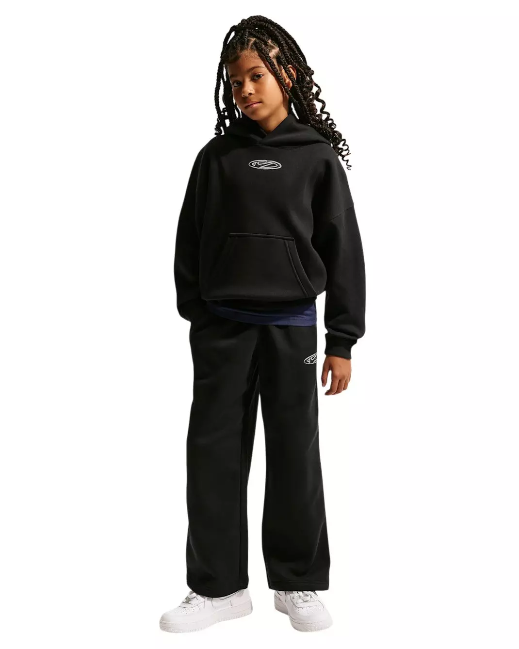Nike Big Kids' Sportswear Club Fleece Oversized Hoodie - Black - BLACK