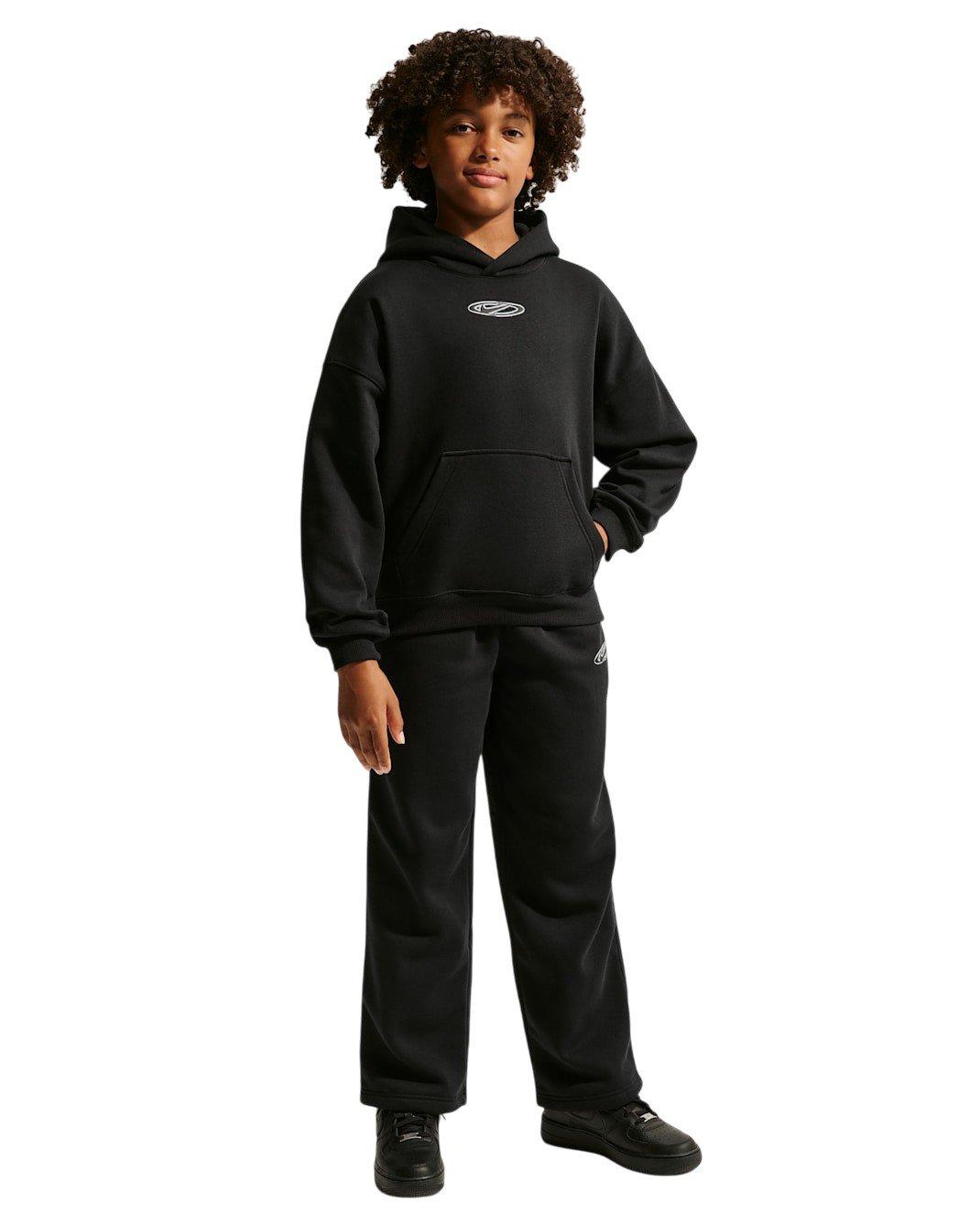 Nike Big Kids' Sportswear Club Fleece Oversized Hoodie - Black - BLACK Thumbnail View 6