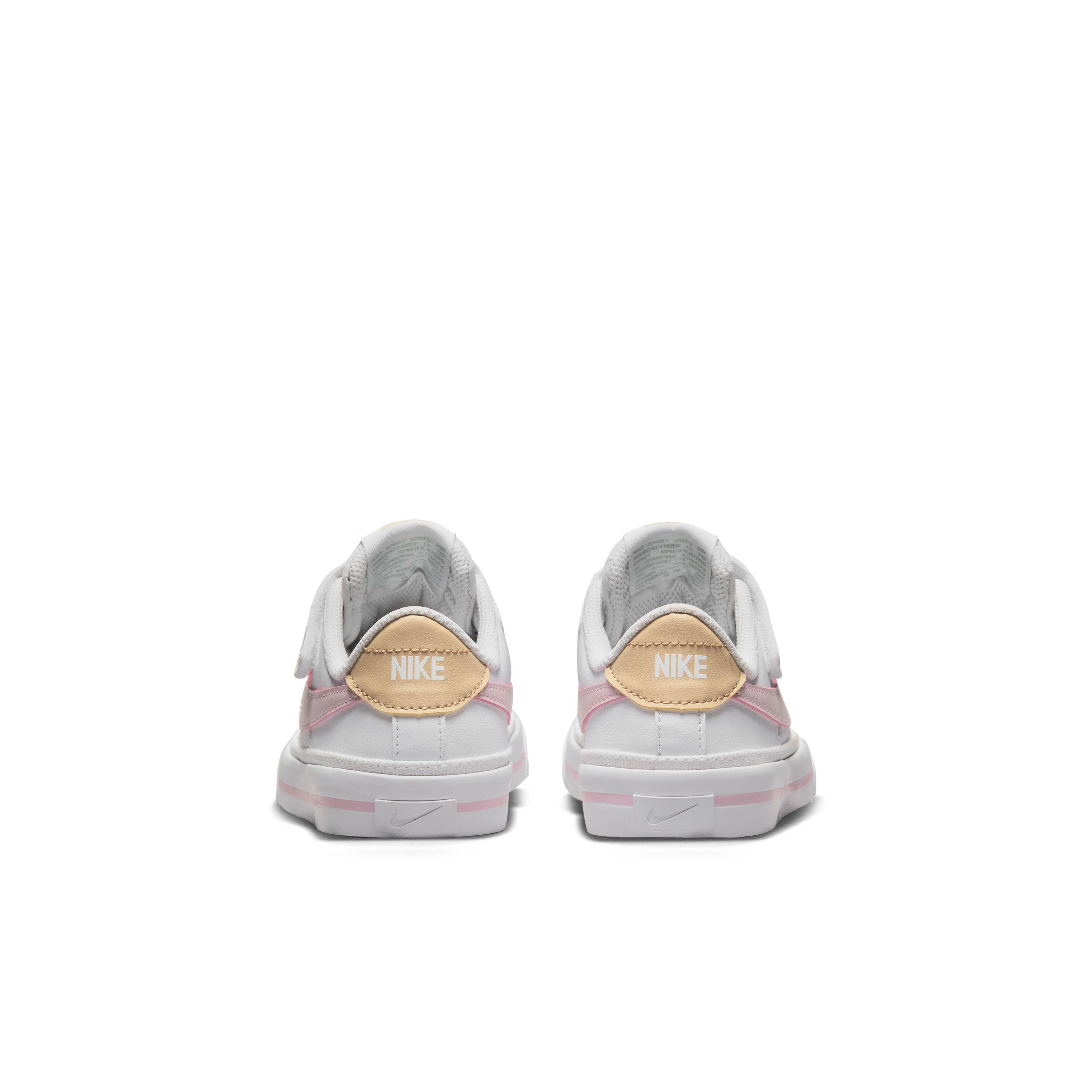 Nike Court Legacy Preschool Girls' "White/Sesame/Honeydew/Pink Foam" Shoe