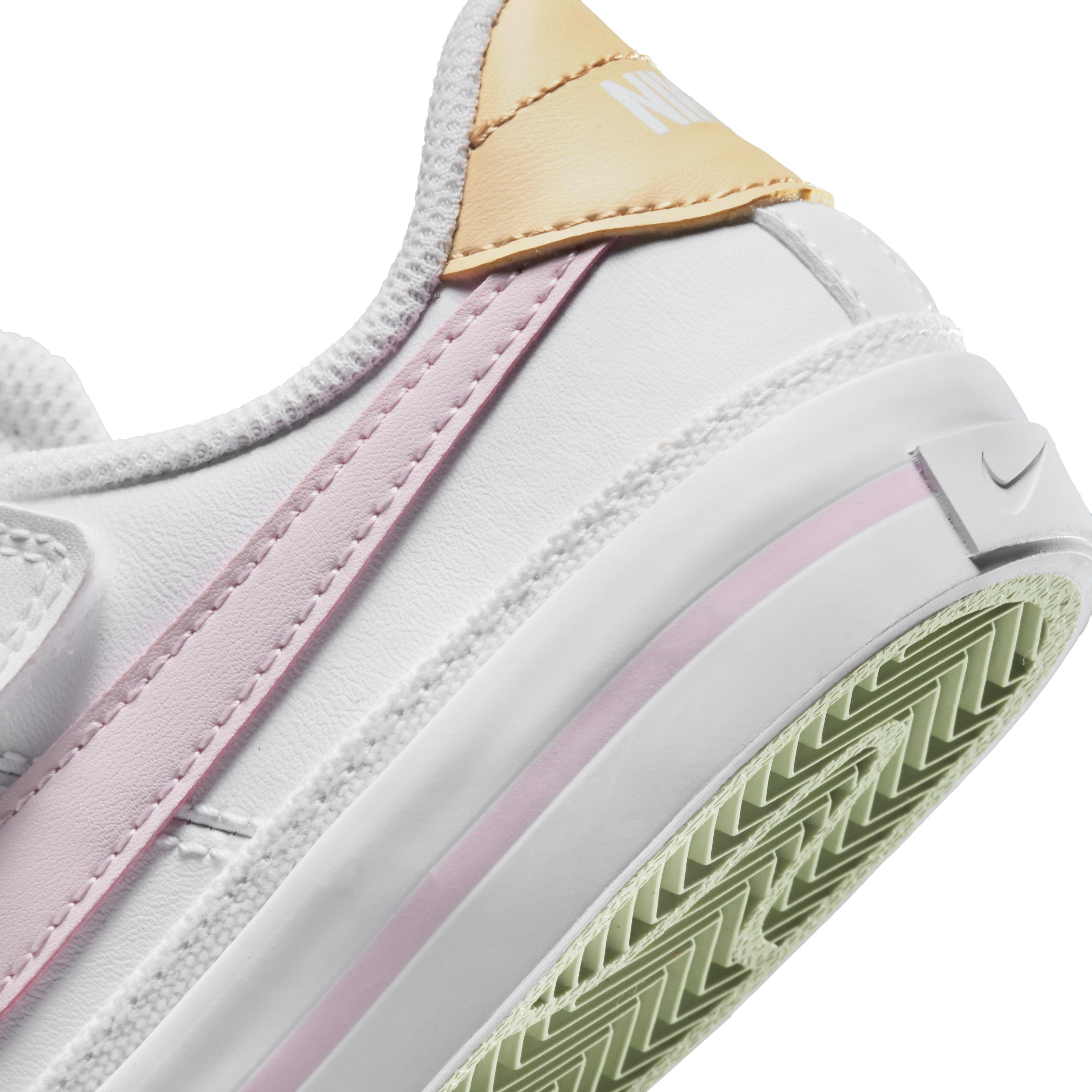Nike Court Legacy Preschool Girls' "White/Sesame/Honeydew/Pink Foam" Shoe