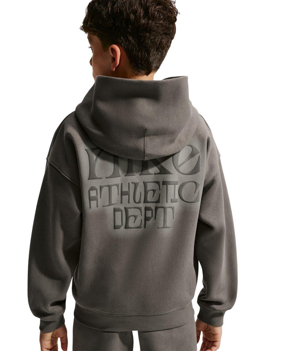 Nike Big Kids' Sportswear Club Fleece Oversized Hoodie - Dark Grey - DARK GREY Thumbnail View 4