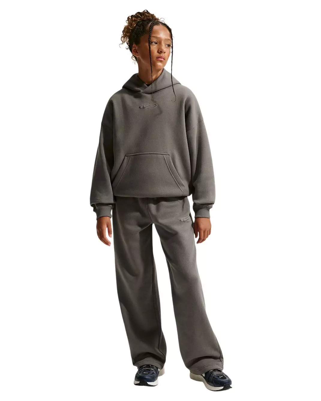 Nike Big Kids' Sportswear Club Fleece Oversized Hoodie - Dark Grey - DARK GREY