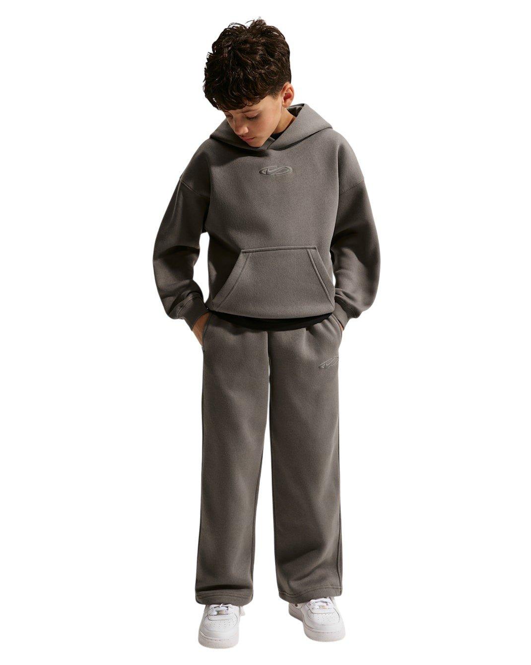 Nike Big Kids' Sportswear Club Fleece Oversized Hoodie - Dark Grey - DARK GREY Thumbnail View 6