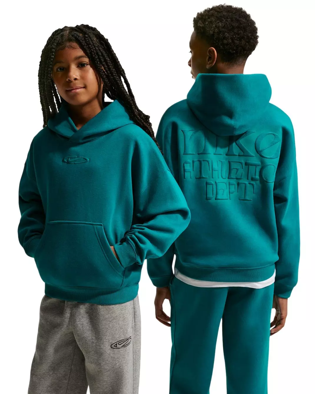 Nike Big Kids' Sportswear Club Fleece Oversized Hoodie - Teal - TEAL