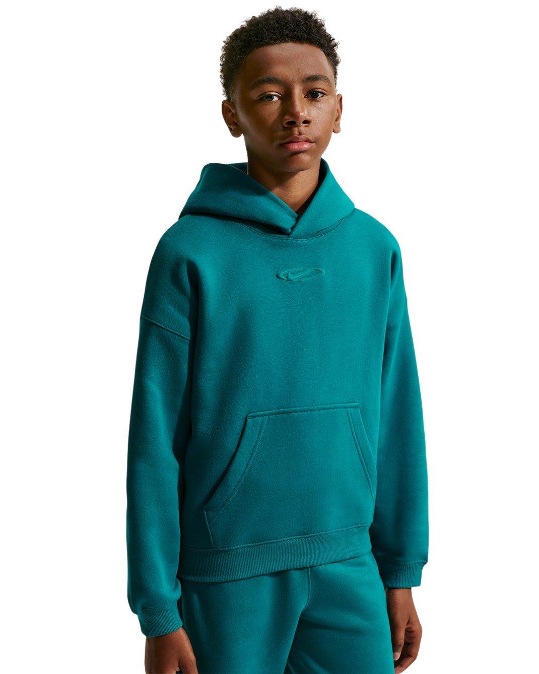 Nike Big Kids' Sportswear Club Fleece Oversized Hoodie - Teal - TEAL Thumbnail View 3